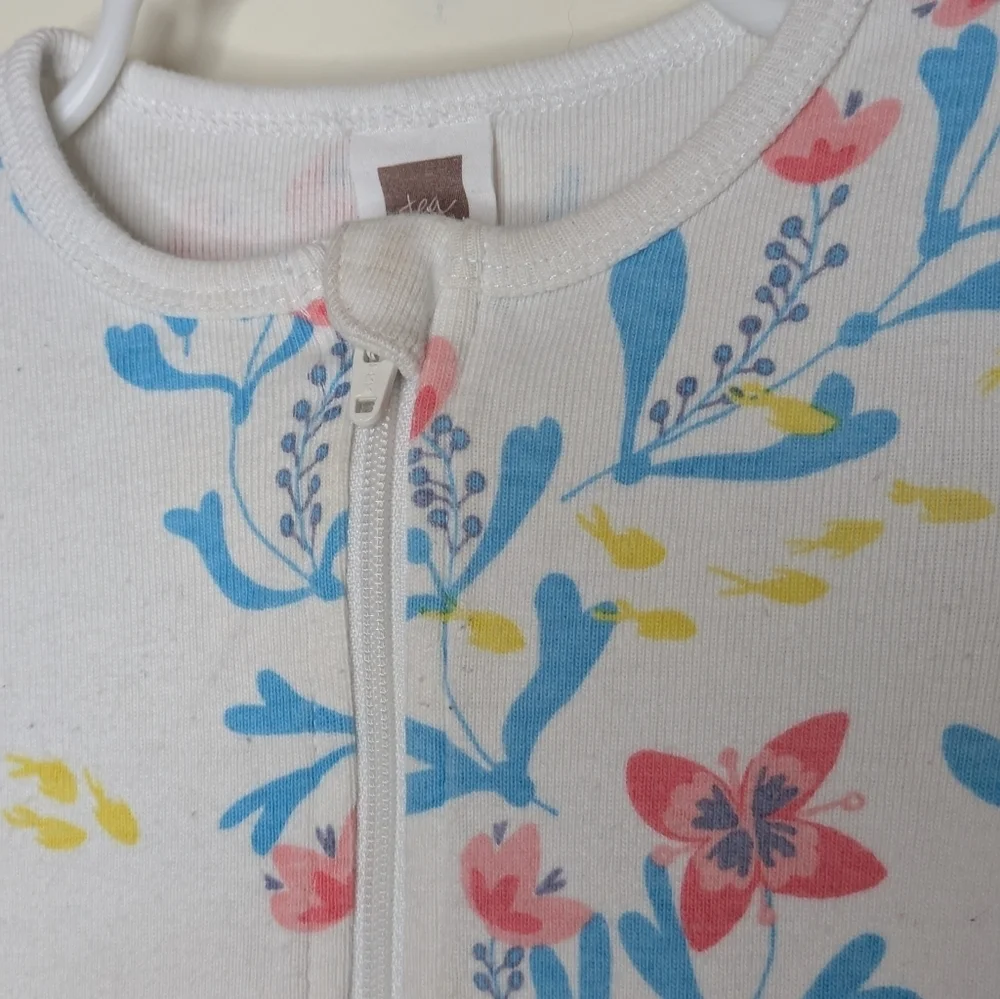 Tea Collection Flower PJ Pajama Onepiece 12-18m